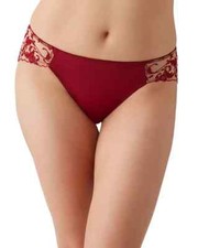 Wacoal L45516 Deep Red Dramatic Interlude Embroidered Bikini Panty Size S/5