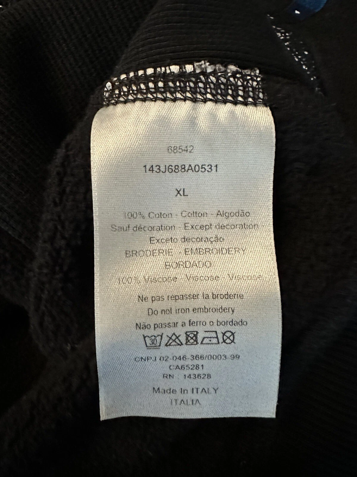 Christian Dior Felpa con Cappuccio Uomo XL Felpa Italia Moda 100% Originale CD