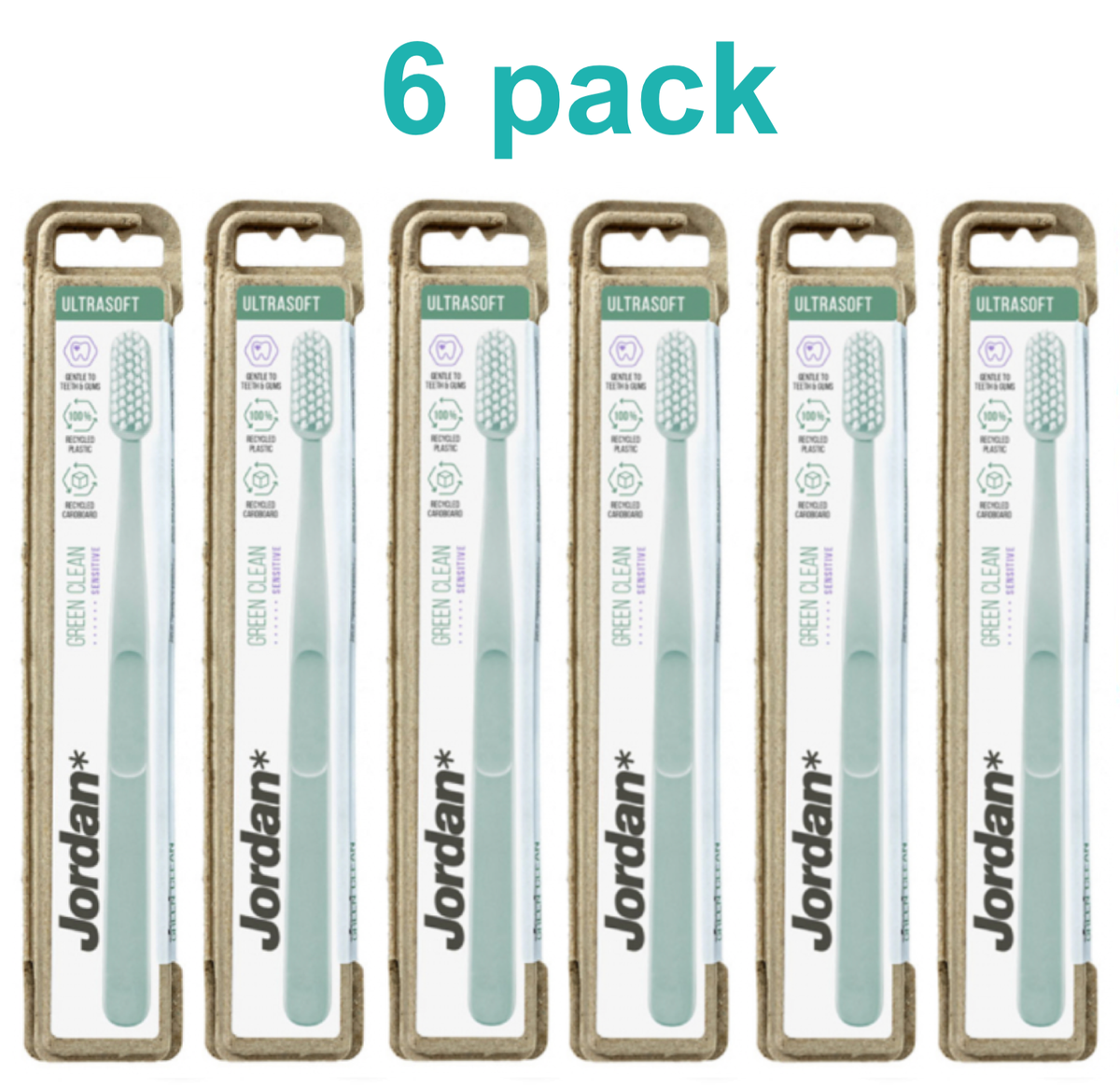 6pack Toothbrush JORDAN GREEN CLEAN SENSITIVE, ultra soft | eBay
