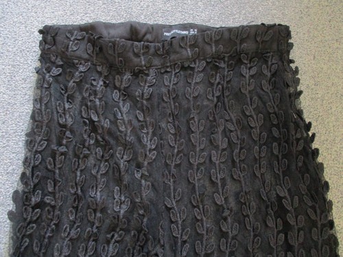 Pretty Little Thing - Black Mesh, Applique, Flared Leg Trousers - Size UK12/EU40 - Picture 2 of 7