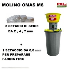 MOLINO ELETTRICO OMAS PER TRITARE PER CEREALI 1600 WATT + 4 SETACCI DI SERIE