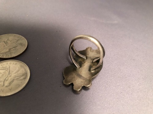 VINTAGE NAVAJO Indianer grün TÜRKIS. STERLING. Größe 7 - Bild 6 von 7