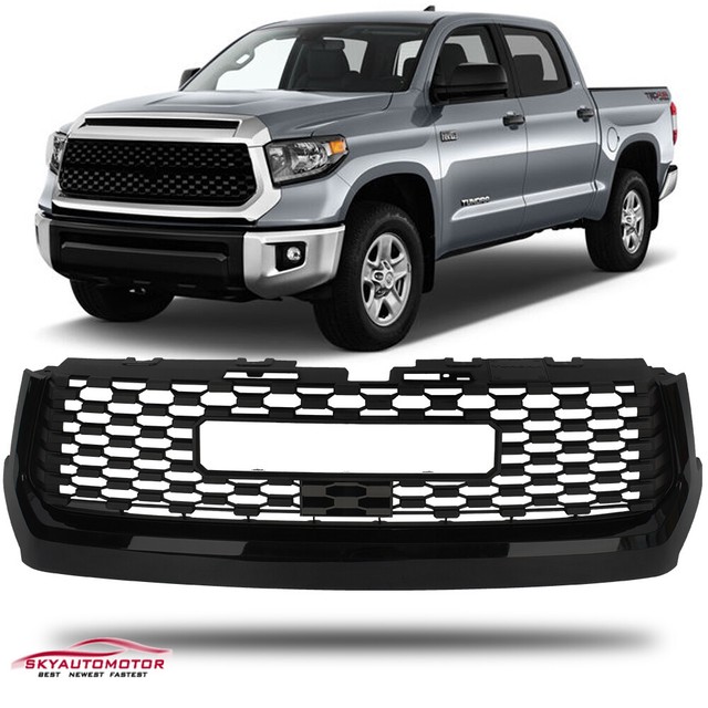 Fit Toyota Tundra 2018 2019 Front Upper Grille TRD W/Sensor Cover Black