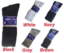 3, 6, or 12 Pairs Diabetic CREW circulatory Socks Health Men’s Cotton ALL SIZE 