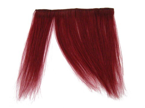 Clip In On 100% Human Hair Straight Fringe Bangs 8" 20cm Dark Blood Red - Picture 1 of 1