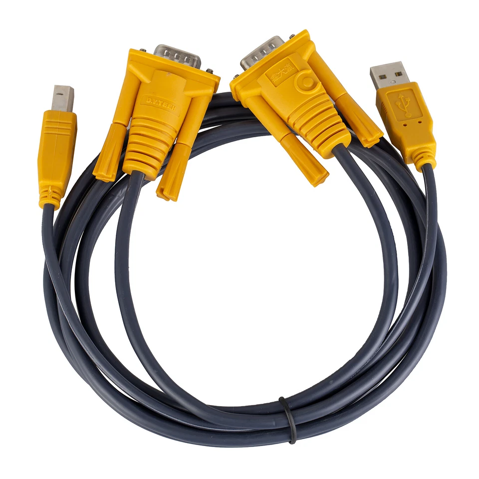 VGA USB KVM Cables 5ft Computer Wire for Laptop Printer D-sub 15pin LCD Monitor - Image 2 of 4