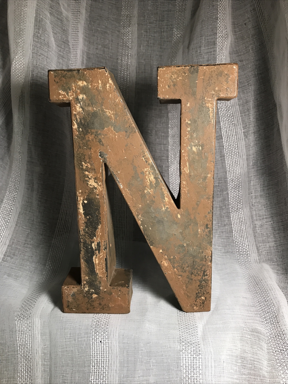8" Ashland Rustic Letter “ N “ House Wall Decor Monogram Art Wedding