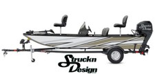 Crossing Black Lines Beige Brown Shapes Graphic Wrap Boat Fish Decal US Vinyl