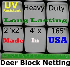 Pinnon Hatch Farms Deer Fence 4' X 165' UV 2" Mesh - Deer Block Netting Fence