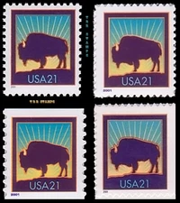 3467 3468 3475 3484 American Bison 21c Basic Set 4 Stamps 2001 MNH - Buy Now