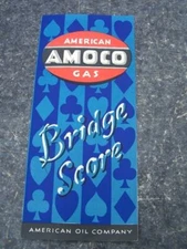 Vintage 1938 Amoco Gas Promo Bridge Score Card - NOS MINT