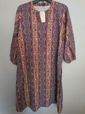 Agha Noor Women s Cotton Woven Kurta/Kurti Tunic Top, Multi-Color Print, M