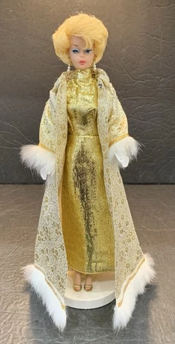 Vintage Barbie Clone Peggy Ann Gold Metallic Evening Coat & Two Matching Dresses