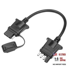 4-Pin Flat Trailer Extension Cable 12 Inch, Heavy Duty 18AWG 1ft 12 inch 