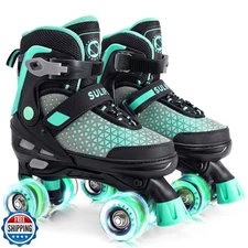 SULIFEEL Roller Skates for Girls Boys Kids,4 Sizes Adjustable Qua