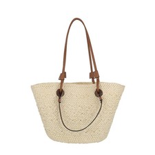 Women’s Spacious Straw Woven Single Shoulder Tote Bag Summer Beach Essential