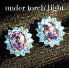 925 Sterling Silver White Gold Earrings Graceful Color Change Alexandrite 5.10Ct