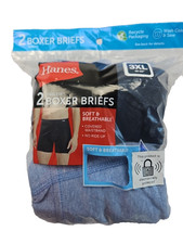 Hanes Men's 3XL 2-PACK Tagless Soft Breathable Boxer Briefs
