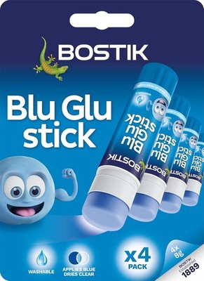 Blu Stick Klebesticks 4 x 8G - geht blau - trocknet klar - lösemittelfrei - Washa