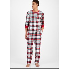 Holiday Lane Men Small Red Green Plaid Cotton Matching Family Pajama Set