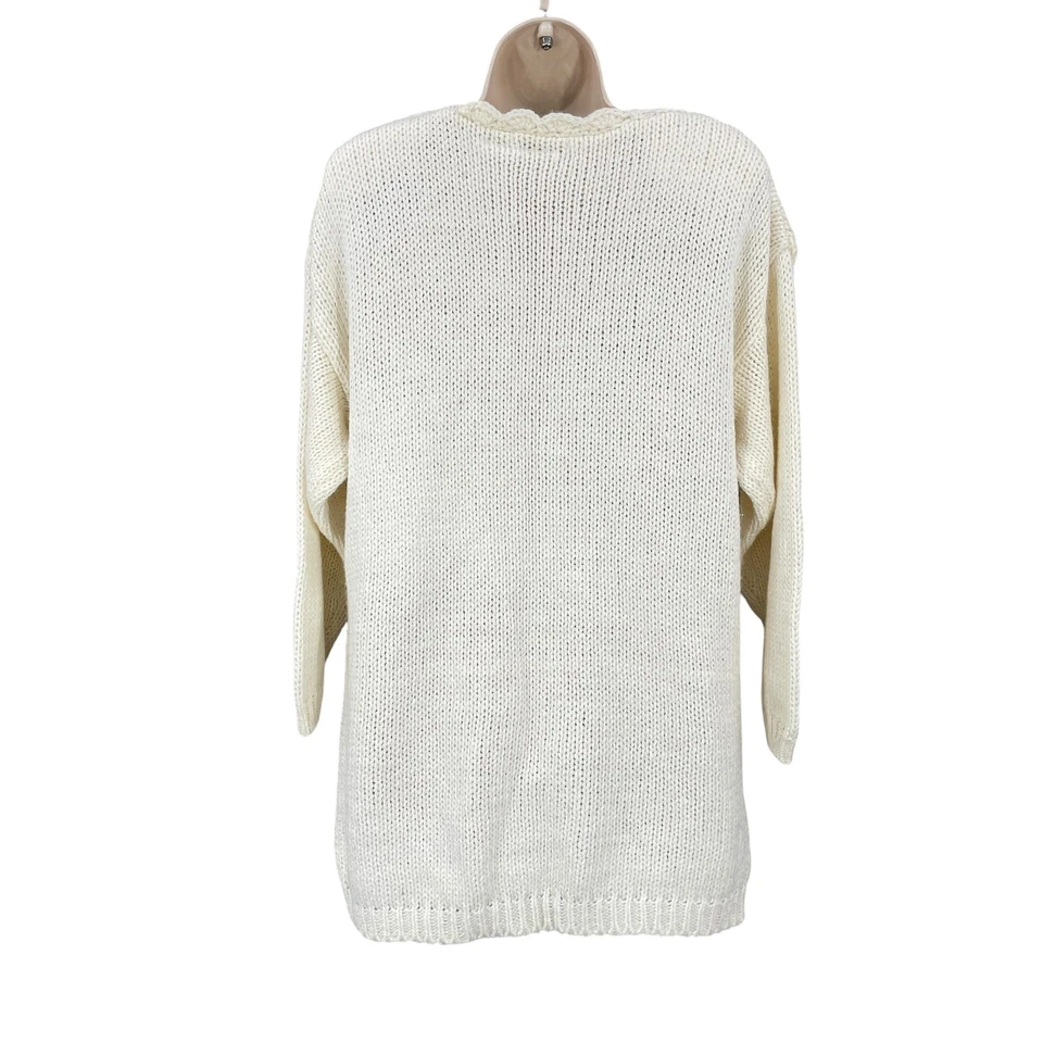 Suéter Cottage Vintage Mujer Talla L Coqueta Retro Vieira Tejido a Mano Floral Foto 2 de 4