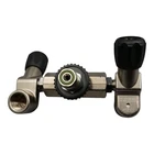 Attachment valve for diving bottles T-piece as valve extension fixed 300 bar