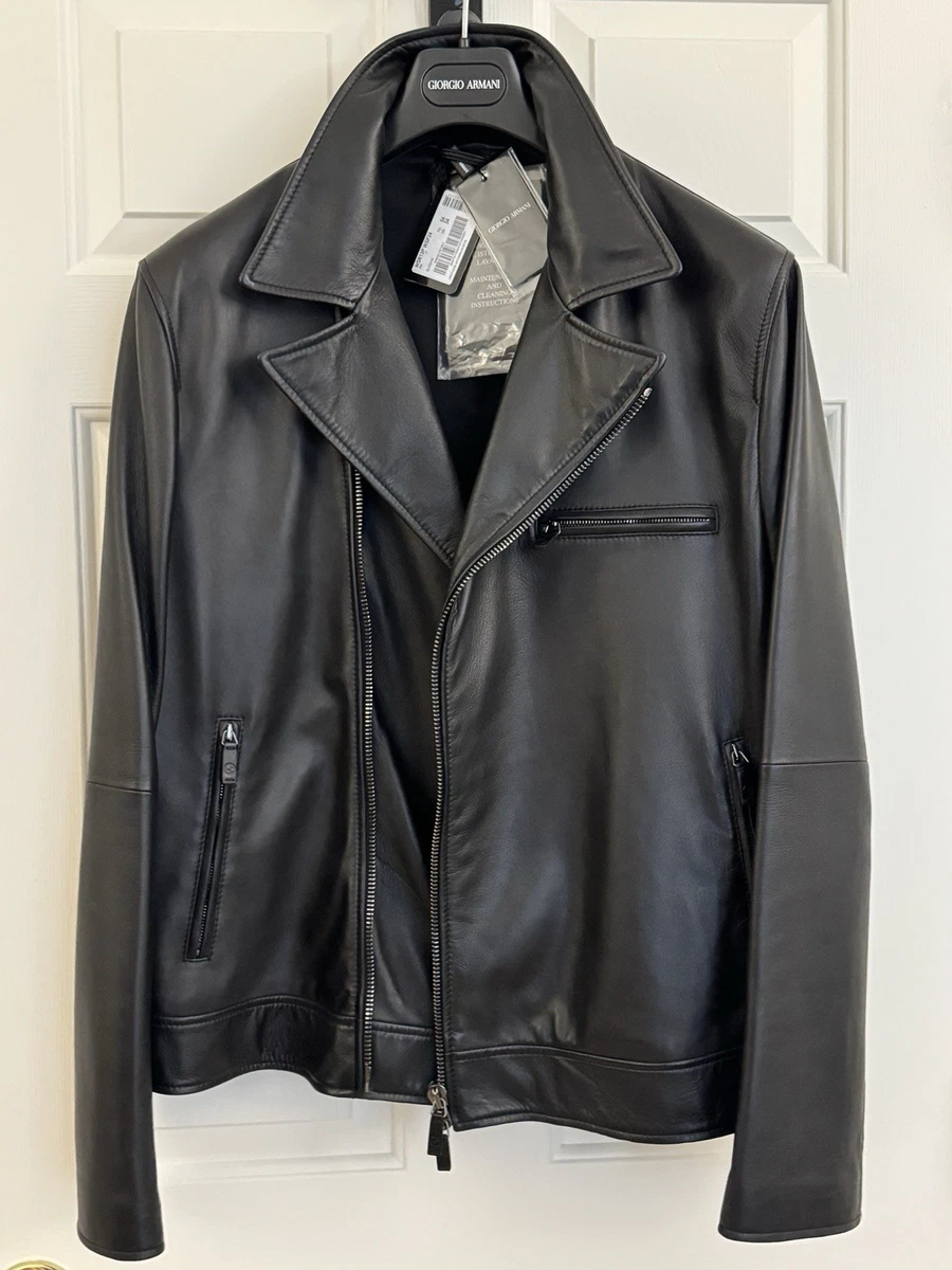 Giorgio Armani Leather Outer Shell Coats, Jackets & Vests for Men