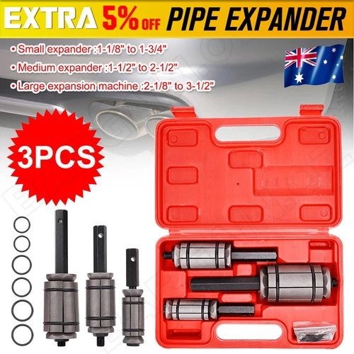 3 Pieces Tail Pipe Expander Set Muffler Exhaust Pipe Dent Auto Remover Tool Kits