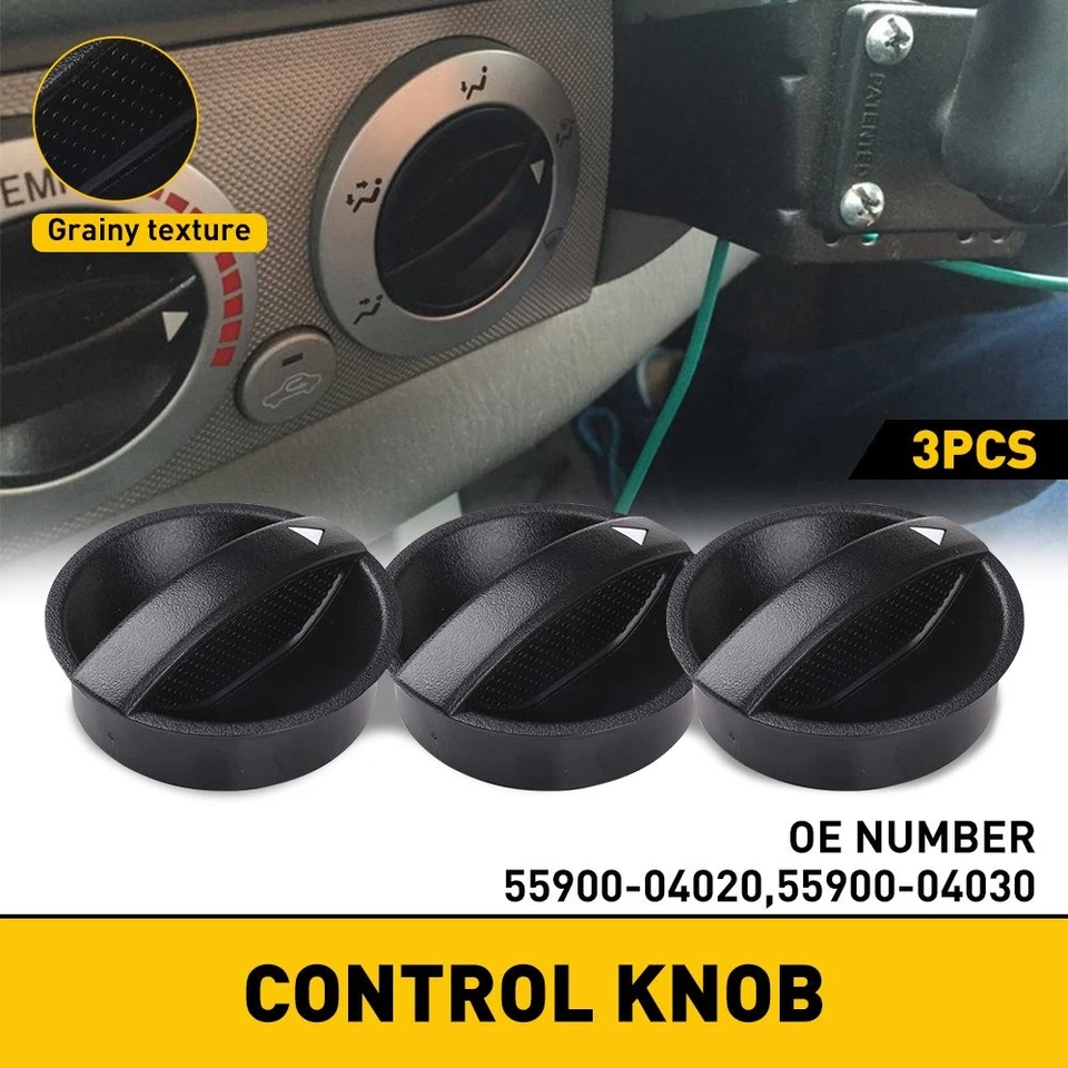 Kit de ajuste perfecto 3 perillas de control calentador aire acondicionado temperatura ventilador HVAC para Toyota Tacoma Foto 2 de 4