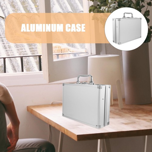 Metal Briefcase Hard Case 10x7x3 Inch Aluminum Briefcases for Men Toolbox Org... - 第 7/9 張圖片