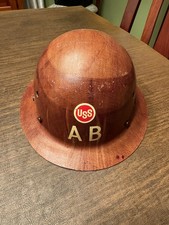 VINTAGE US Steel American Bridge AB USS Helmet MSA Skullgard Full Brim Hard Hat