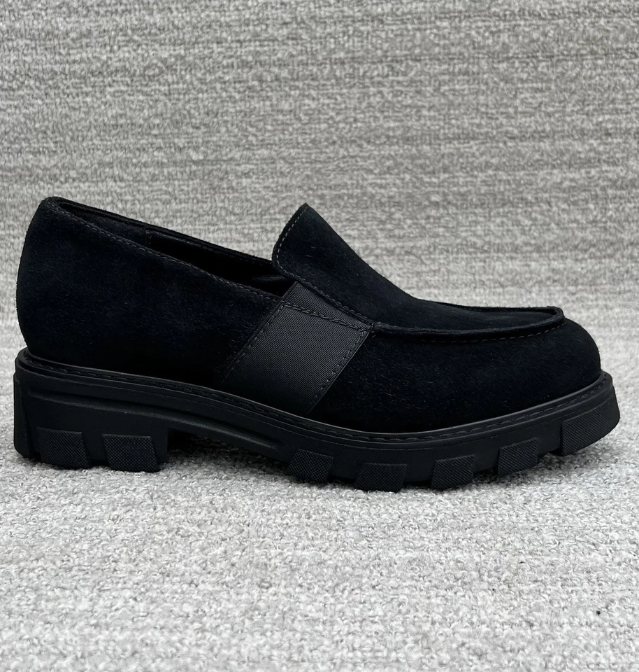 Mocasín LA CANADIENNE Kaye Gamuza Impermeable Plataforma Negro Para Mujer Talla 9 EE. UU. NUEVO Foto 3 de 4