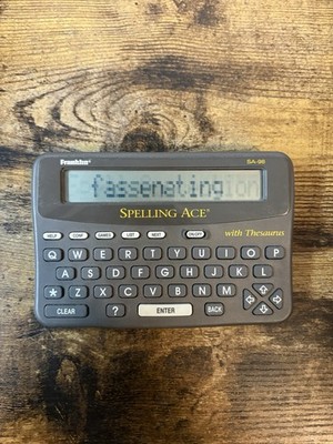 Franklin Spelling Ace With Thesaurus SA-98 Electronic Spelling Aid Tested Works