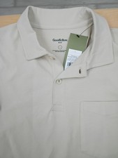 NWT Goodfellow Co. Men's Vintage Polo Shirt Light Beige Size Large