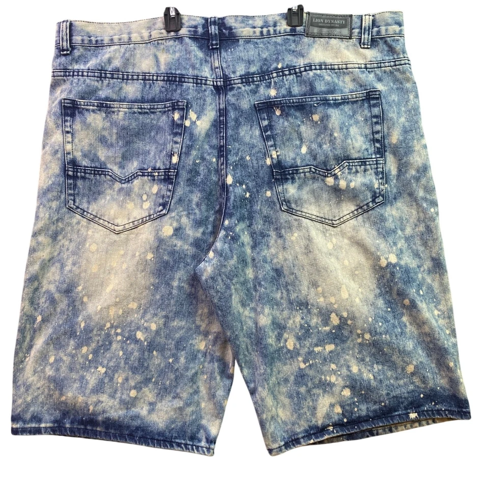 Lion Dynasty Shorts Mens 46 Thrashed Distressed Bleach Hip Hop Baggy Streetwear - Image 2 of 4