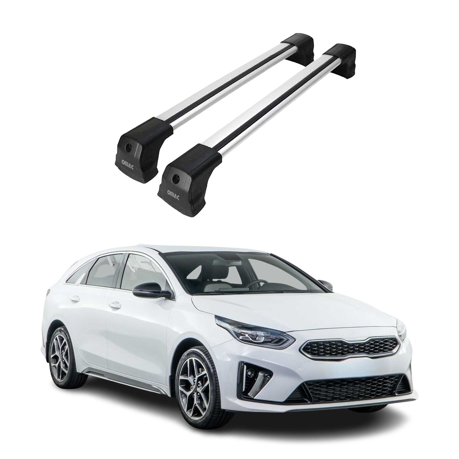 Barres de toit Kia Ceed III 2019-2026 Hatchback alu gris de portage transversales