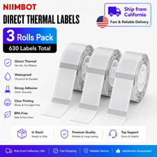 3PK NIIMBOT Thermal Label Maker Clear Tape 14x30mm 0.55"x1.18" D11 D110 D101
