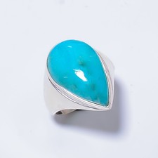 Smithsonite - Kelly Mines Gemstone 925 Sterling Silver Handmade Ring s.8.5 R7-29