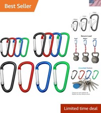 Carabiner Clip Multi Size Pack, Aluminum Carabiner Includes Small 2 Inch Carb...
