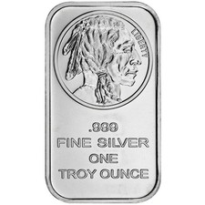 1 Troy oz Buffalo .999 Fine Silver Bar Sealed 83.07 per troy oz