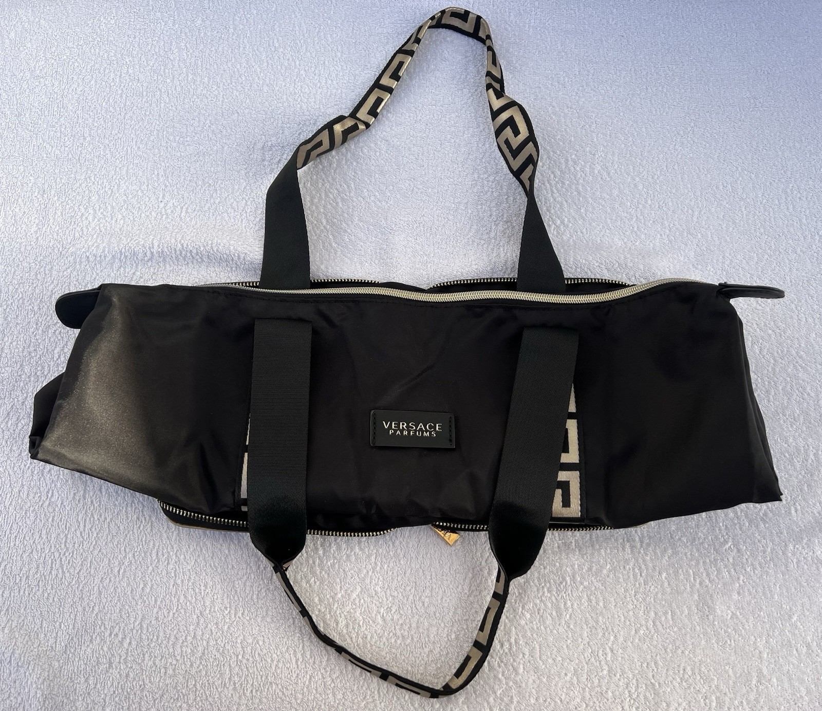 Versace parfums folding/ compact Shopper/ Tote Bag (gold/black) image 8