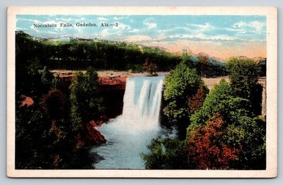Noccalulu Falls Gadsden Alabama Postcard S. H. Kress White Border Vintage