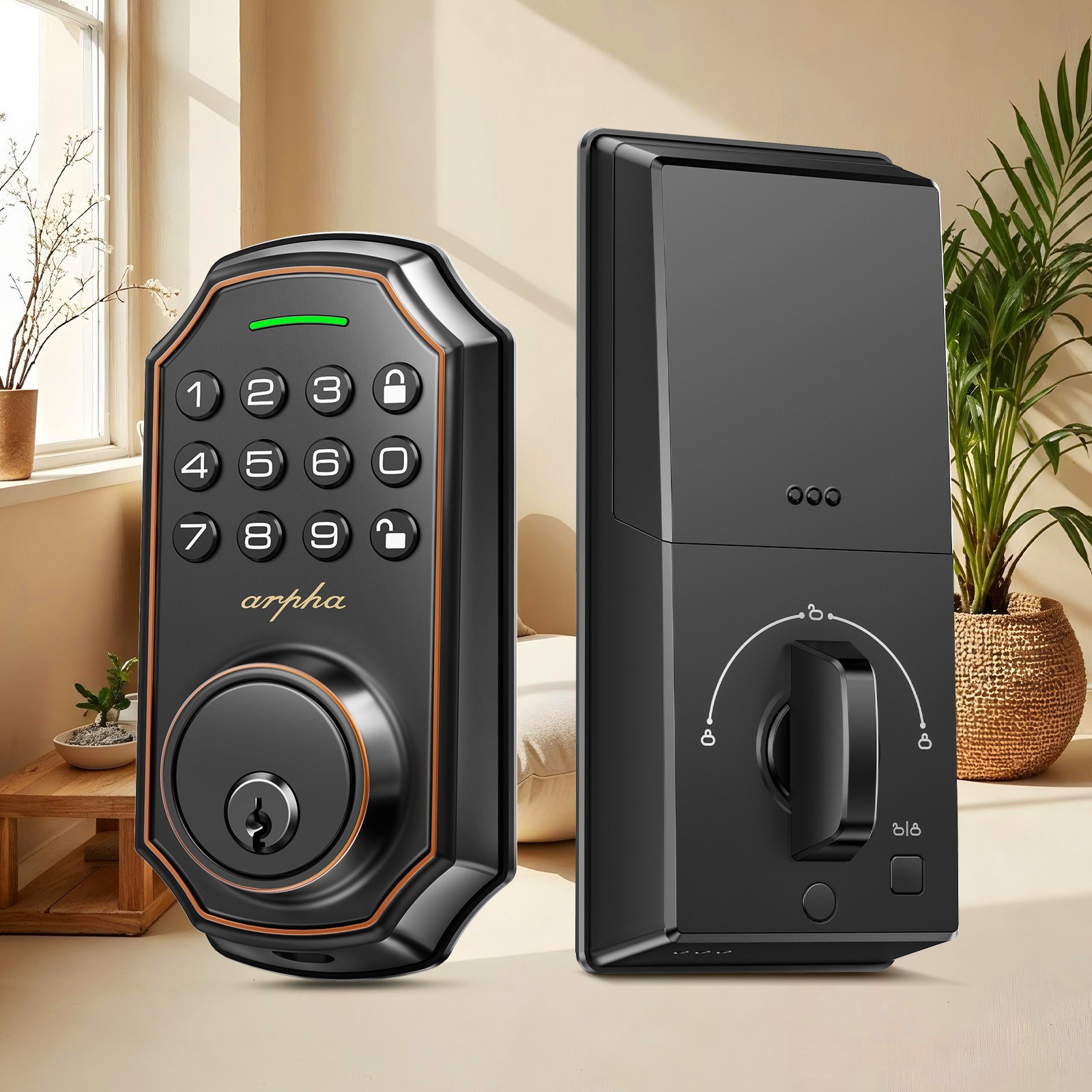 ARPHA Smart Door Lock Anti-Peep Password Keyless Entry Keypad Deadbolt 100 Codes 2