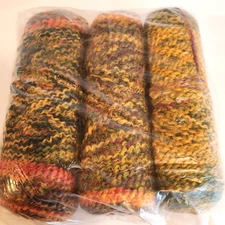 Fashion Plus Mill End Yarn 1 Pound Varigated Orange Green Rust 3 Skeins