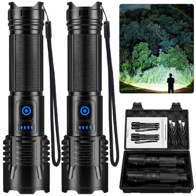 Flashlights 99,000 High Lumens, Super Bright LED Rechargeable Flashlight, 5 M...