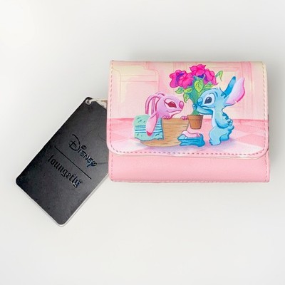 Loungefly Disney Stitch & Angel Laundry Day Mini Tri Fold Wallet NWT