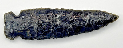 Black  Obsidian Arrowhead Spear Point Tool Artifact Central Oregon 3-1/2'' Long