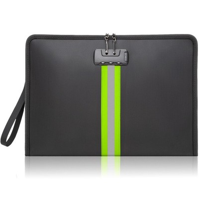 Fireproof Document Bag with Lock, Non-Itchy Silicone Coated Fire Resistant Mo...
