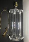 Vintage Lucite Clear Acrylic Mid Century Modern Table Lamp with no shade — photo 1