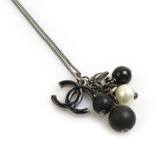 Collana originale con logo CHANEL CC metallo nero/bianco sporco/perla finta -...